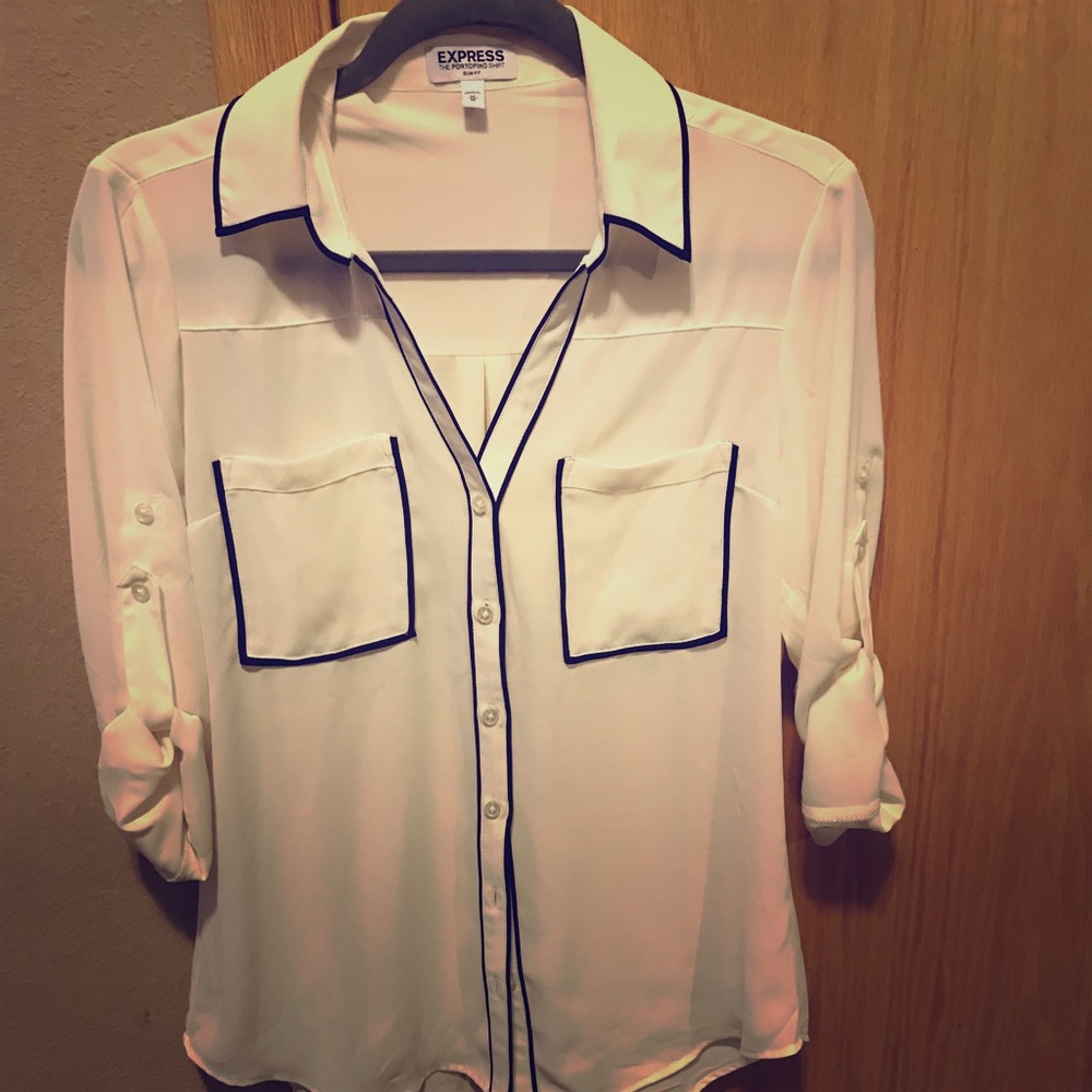 White/Black Express Button Down - image 1